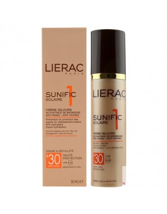 LIERAC SUNIFIC CRÈME SOLAIRE VELOUR SPF30 TEINTÉ 50ML