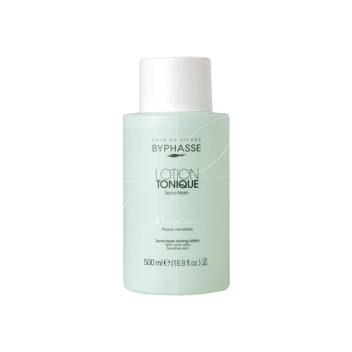 BYPHASSE Lotion Tonique Sensi-fresh à L’aloe Vera Peaux Sensibles 500ml