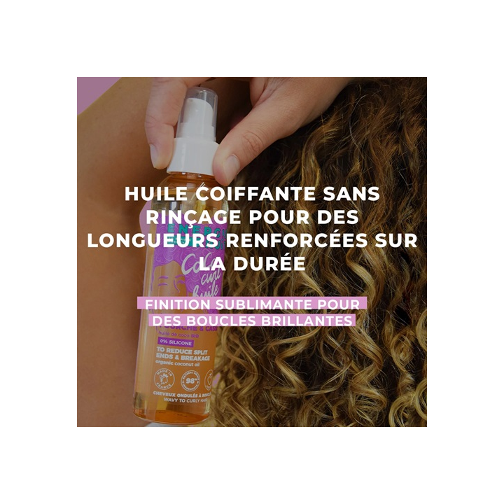 Energie Fruit Coco Curl Huile Anti-fourche et Casse Cheveux ondulés à bouclés 150ml