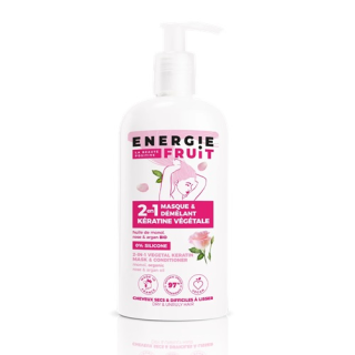 Energie Fruit 2en1 Masque Démêlant Kératine Végétale à l’Huile de Monoï, Rose et Argan 300ml