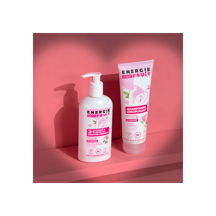 Energie Fruit 2en1 Masque Démêlant Kératine Végétale à l’Huile de Monoï, Rose et Argan 300ml