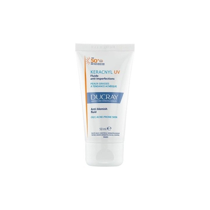 Ducray Keracnyl UV Fluide Anti-imperfections Peaux Grasses A Tendance Acneique 50ml