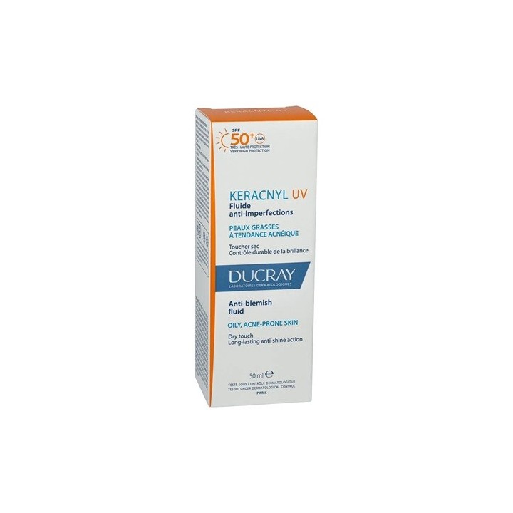 Ducray Keracnyl UV Fluide Anti-imperfections Peaux Grasses A Tendance Acneique 50ml