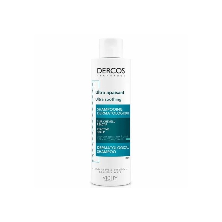 Vichy Dercos Shampoing Dermatologique Ultra Apaisant Cheveux Normaux à Gras 200ml